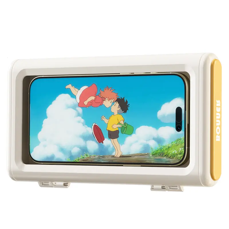 Bathroom Waterproof and Anti-Fog Mobile Phone Box Punched Wall-Mounted Mobile Phone Holder Drama Artifact Rotatable Kitchen Waterproof Rack Digital, Computer - Image 7