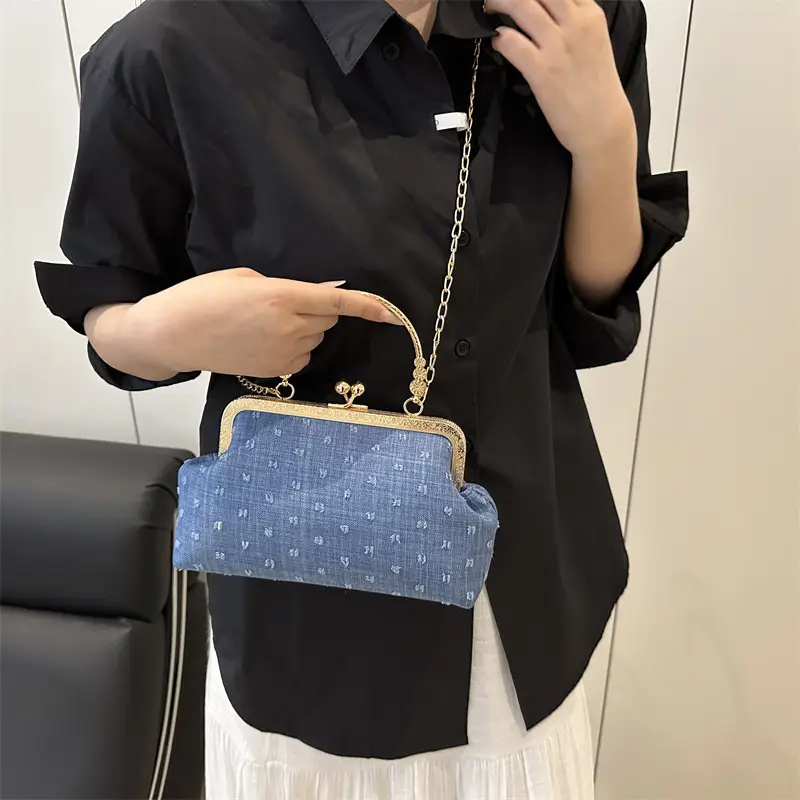 Light Blue Sparkle Shoulder Bag for Women 2025 - Image 9