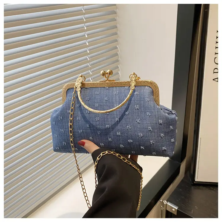Light Blue Sparkle Shoulder Bag for Women 2025 - Image 4
