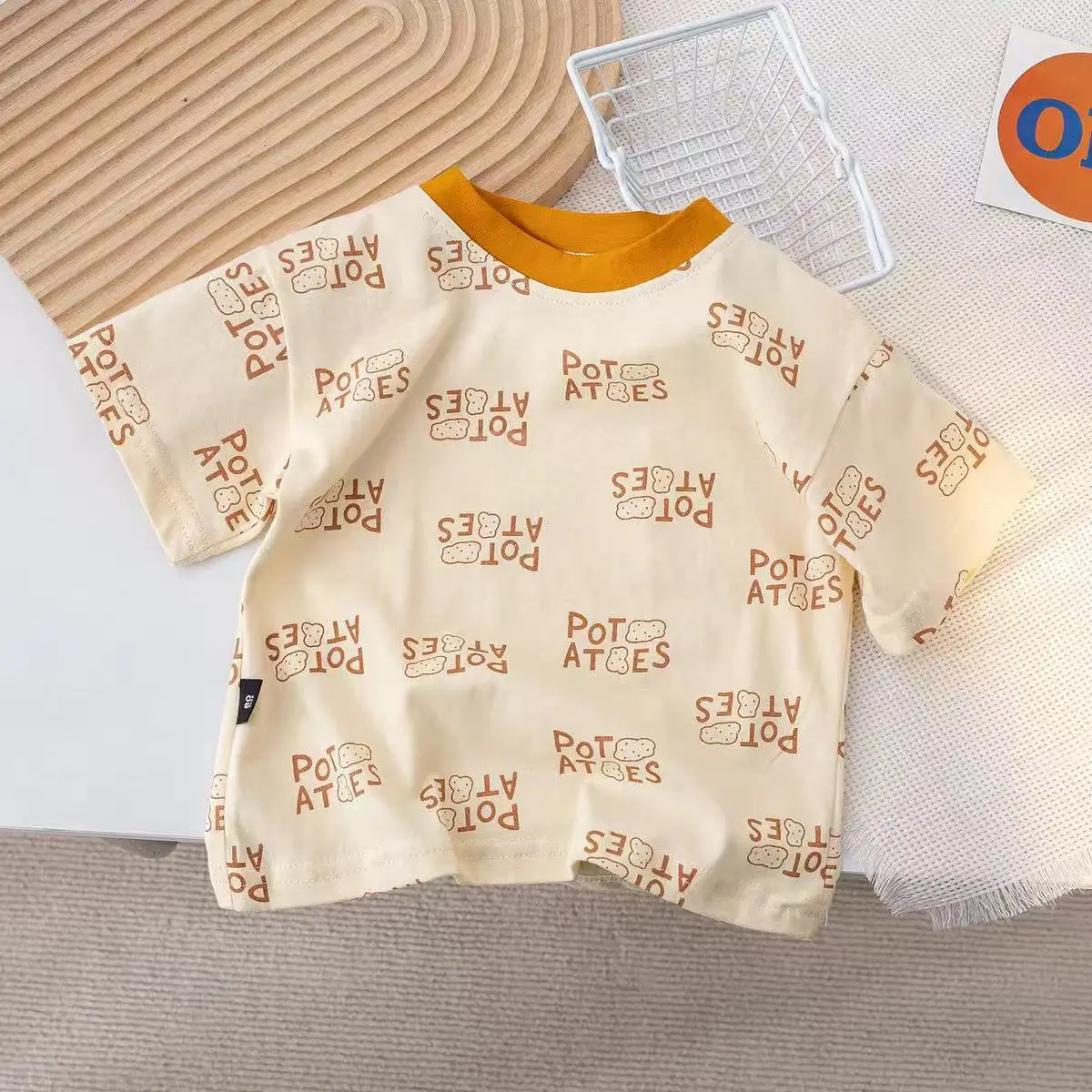 Cute Letter T-Shirt Baby Korean Style Summer New Style Boys Girls — feature 2