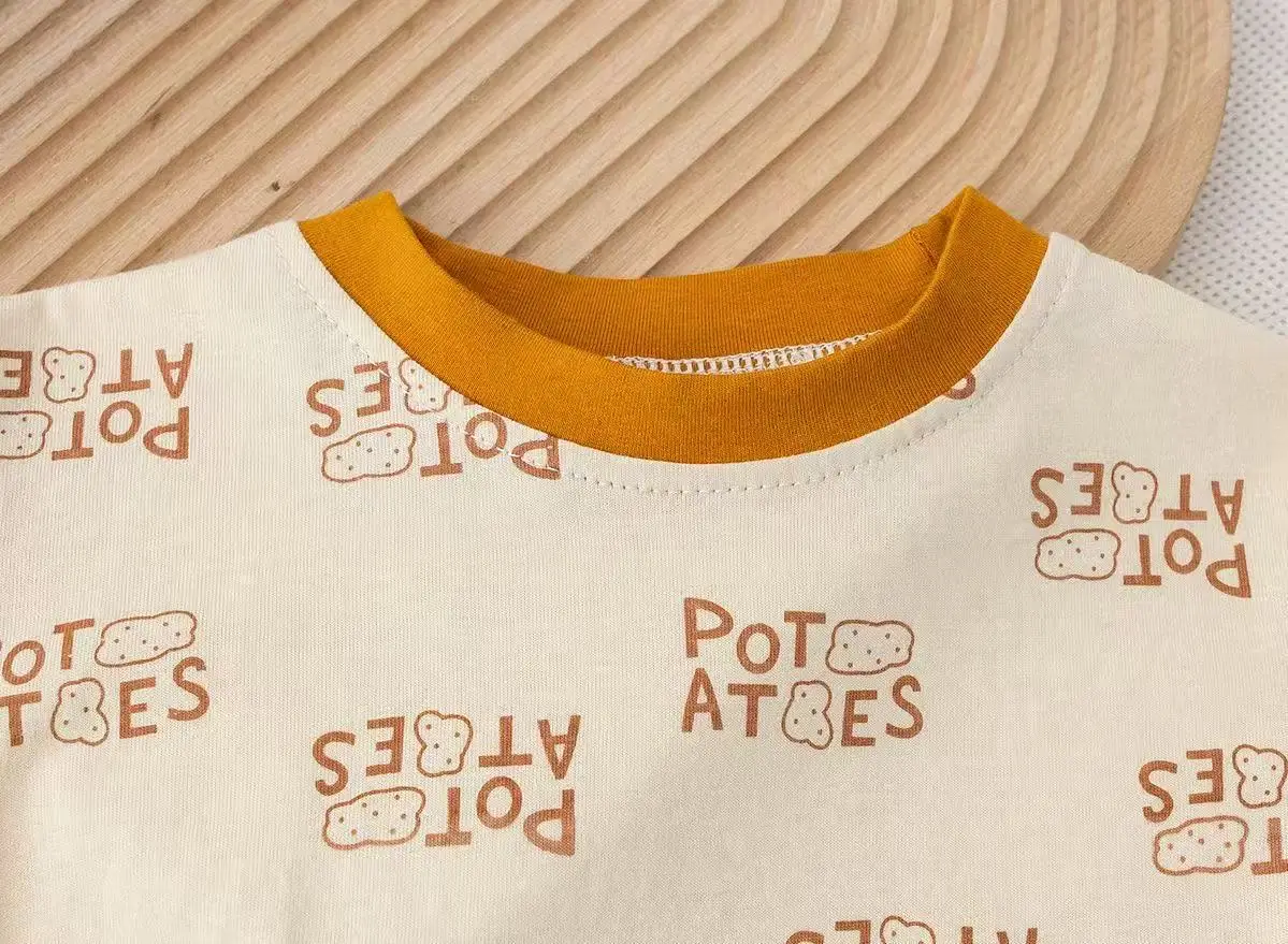 Cute Letter T-Shirt Baby Korean Style Summer New Style Boys Girls — feature 7