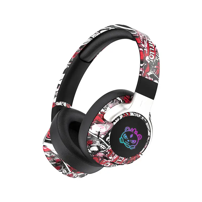 Wireless Bluetooth Headset with RGB Light Effect Full Ear Call Game