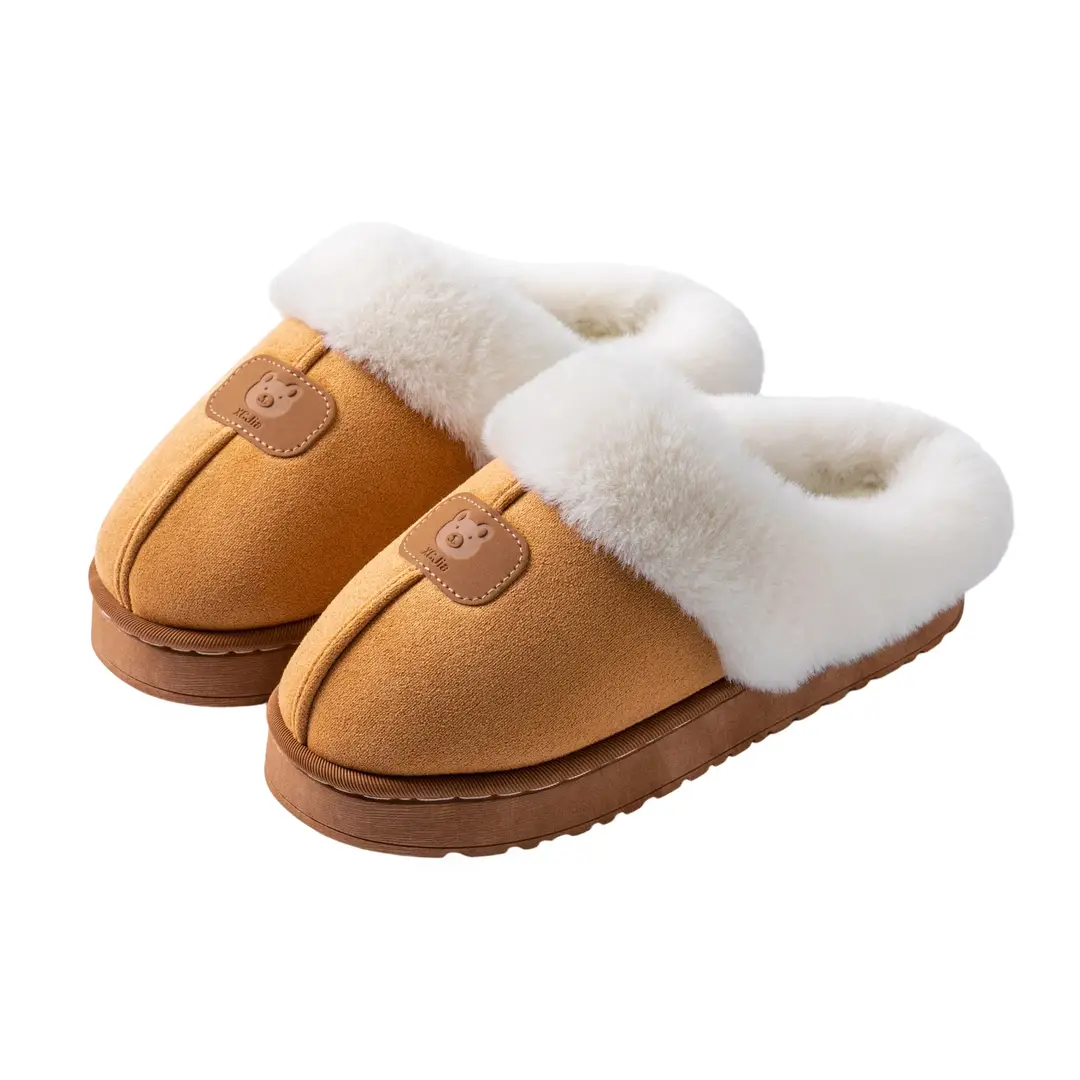 Thick-Soled Plush Warm Slippers for Home Use, Dormitory, Couples, Postpartum, Women's Autumn and Winter Indoor Cotton Slippers - Image 10