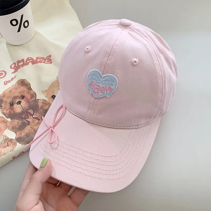 Mint Heart Bow Duck Cap Women Wide Brim Summer Hat - Image 2