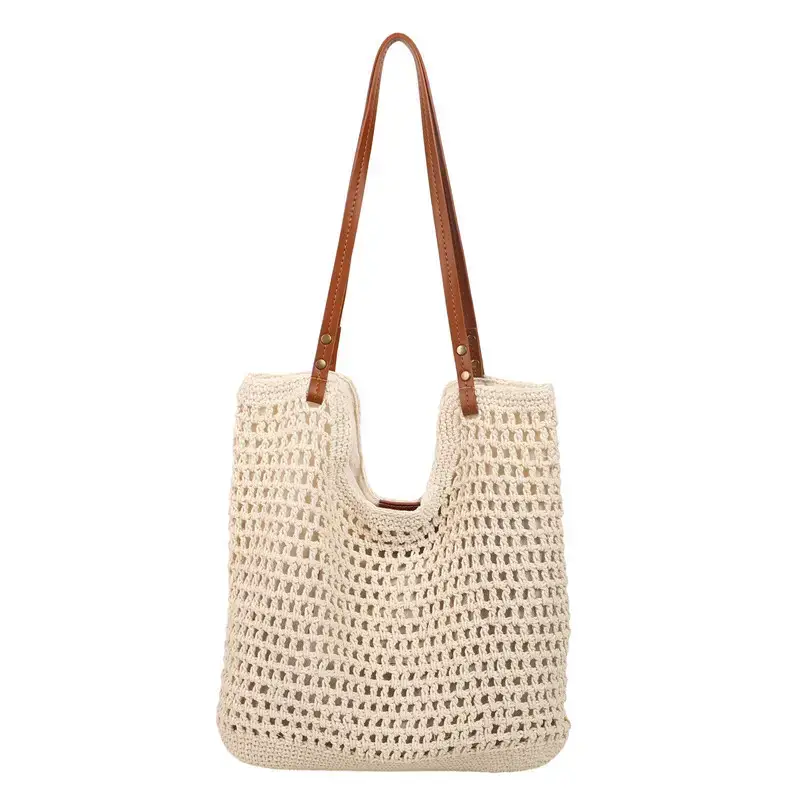 Cotton Woven Beach Bag for Women Large Capacity - Image 7