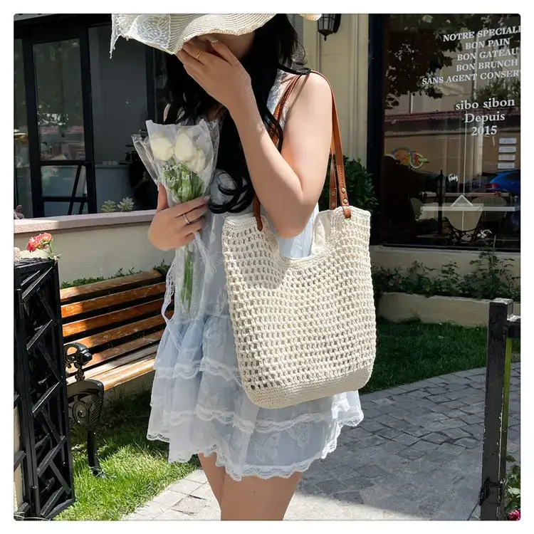Cotton Woven Beach Bag for Women Large Capacity — feature 33