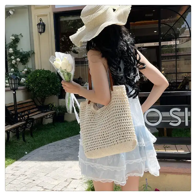 Cotton Woven Beach Bag for Women Large Capacity — feature 34