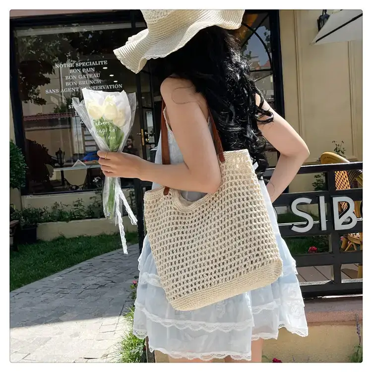 Cotton Woven Beach Bag for Women Large Capacity — feature 35