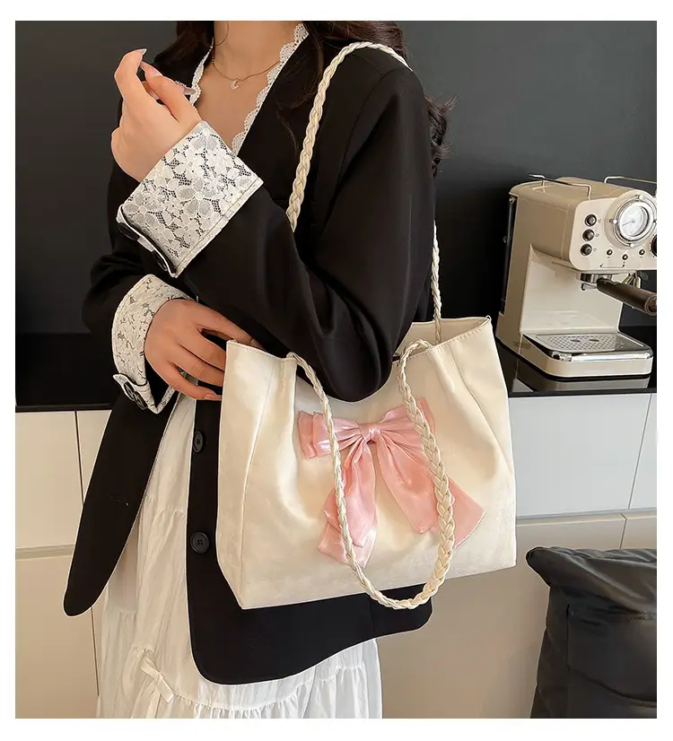 Women's Bow Contrast Shoulder Bag 2025 Trendy Casual — feature 1