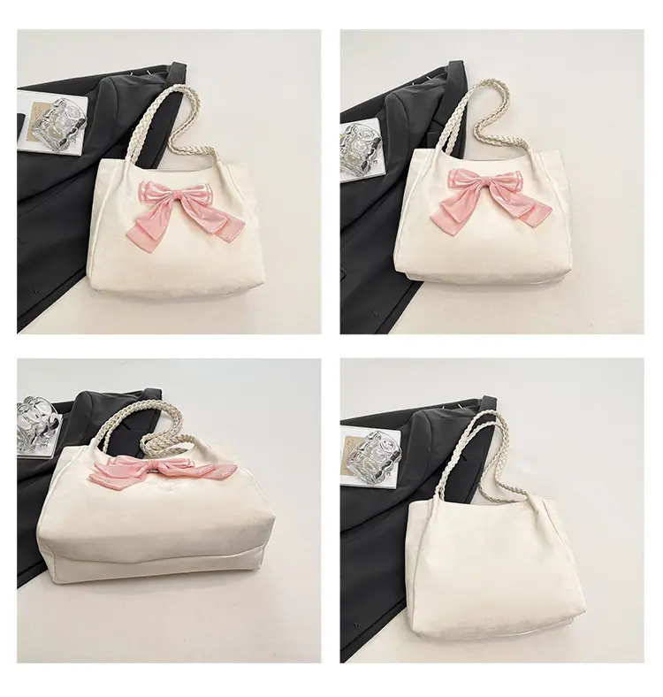 Women's Bow Contrast Shoulder Bag 2025 Trendy Casual — feature 11