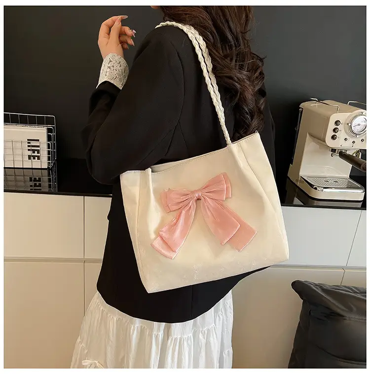 Women's Bow Contrast Shoulder Bag 2025 Trendy Casual — feature 16