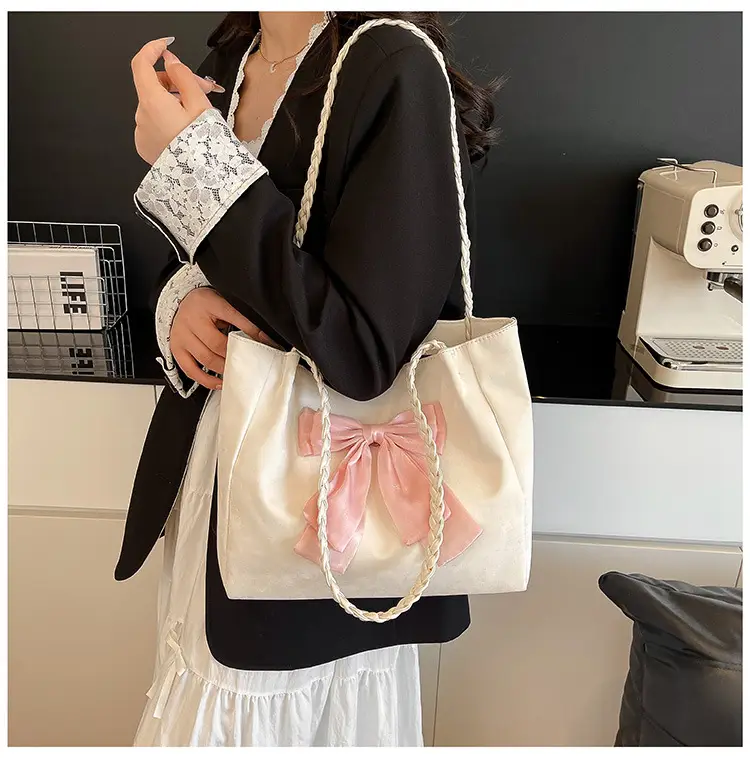Women's Bow Contrast Shoulder Bag 2025 Trendy Casual — feature 17