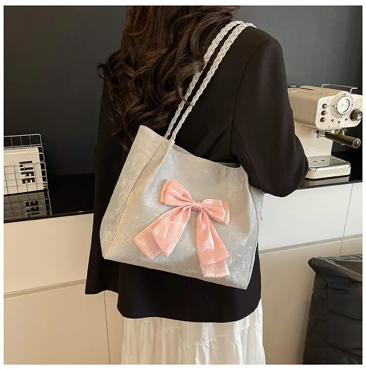 Women's Bow Contrast Shoulder Bag 2025 Trendy Casual — feature 19