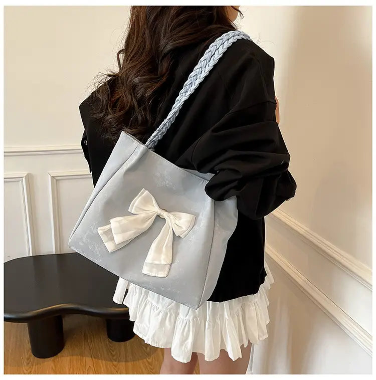 Women's Bow Contrast Shoulder Bag 2025 Trendy Casual — feature 25