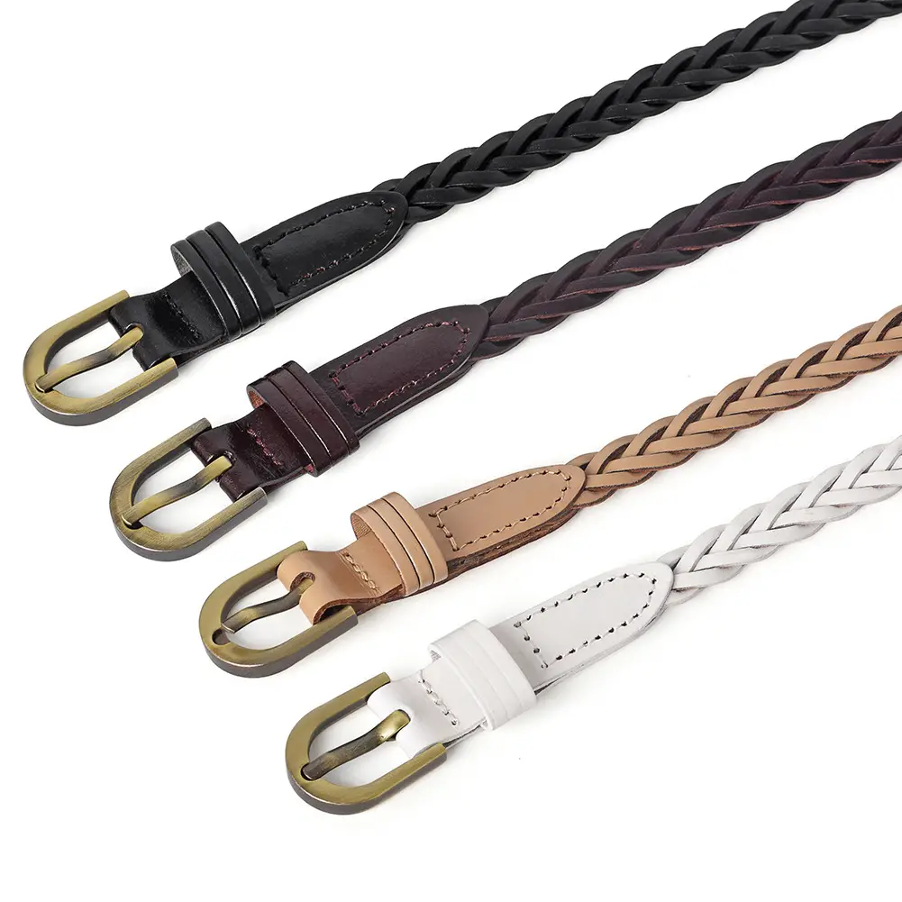 Black Braided Belt with Buckle for Women - Image 7