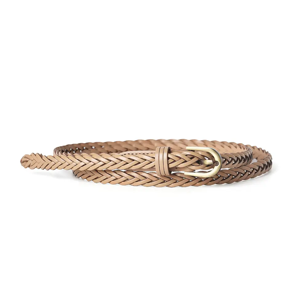 Black Braided Belt with Buckle for Women - Image 9
