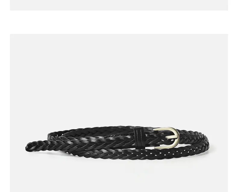 Black Braided Belt with Buckle for Women — feature 13