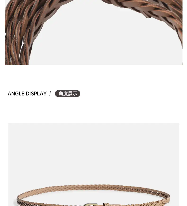 Black Braided Belt with Buckle for Women — feature 8