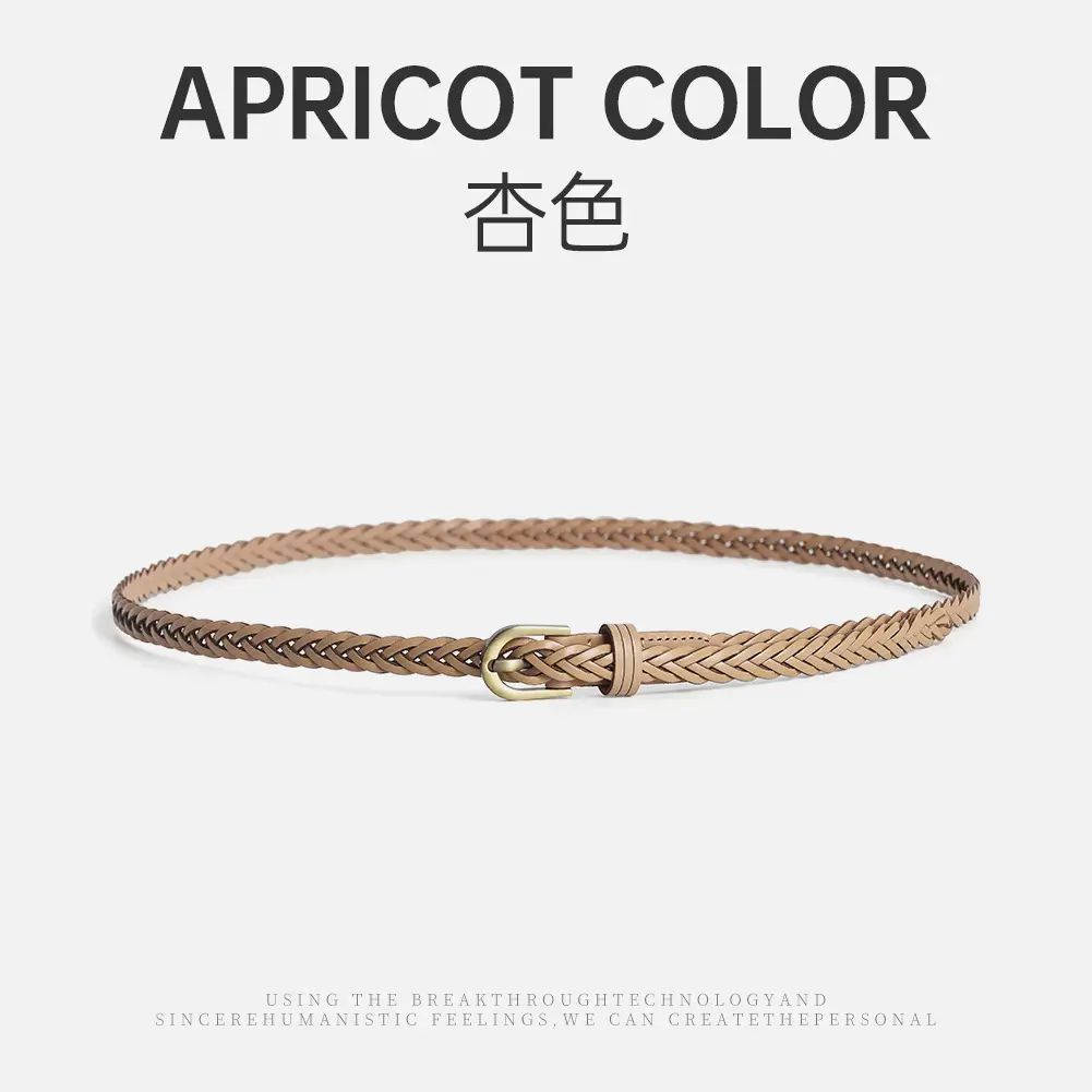 Black Braided Belt with Buckle for Women - Image 3