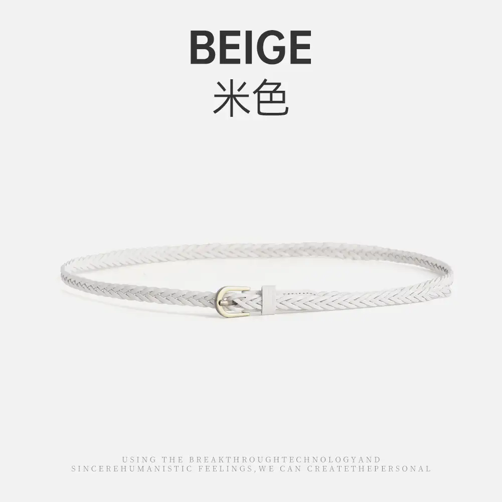 Black Braided Belt with Buckle for Women - Image 4