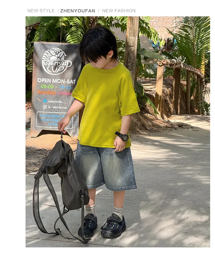 Zhenpinxuan Kids T-Shirt Shorts Set Summer 2025 — feature 76