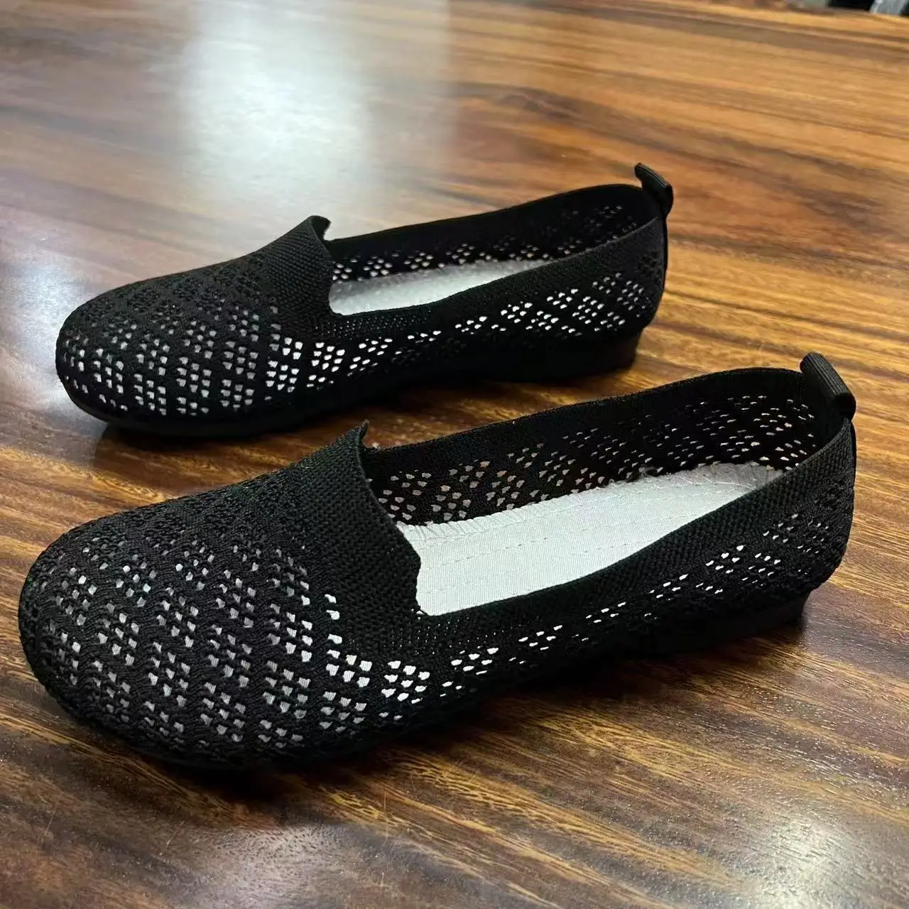Women's Black Mesh Slip-On Sandals Summer - Image 2