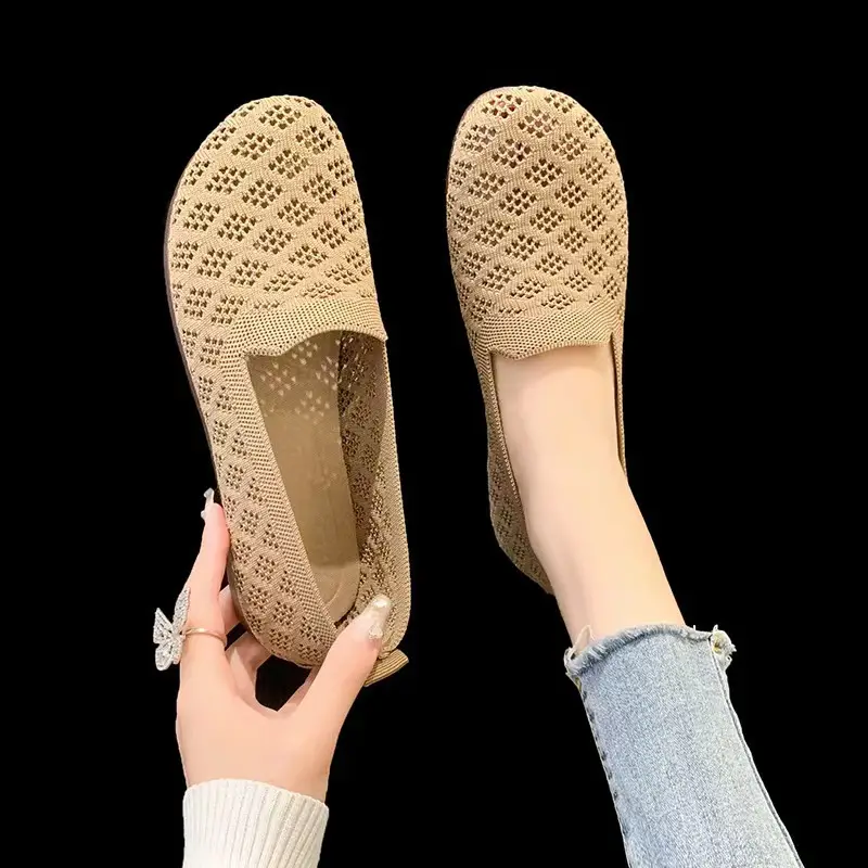 Women's Black Mesh Slip-On Sandals Summer - Image 3