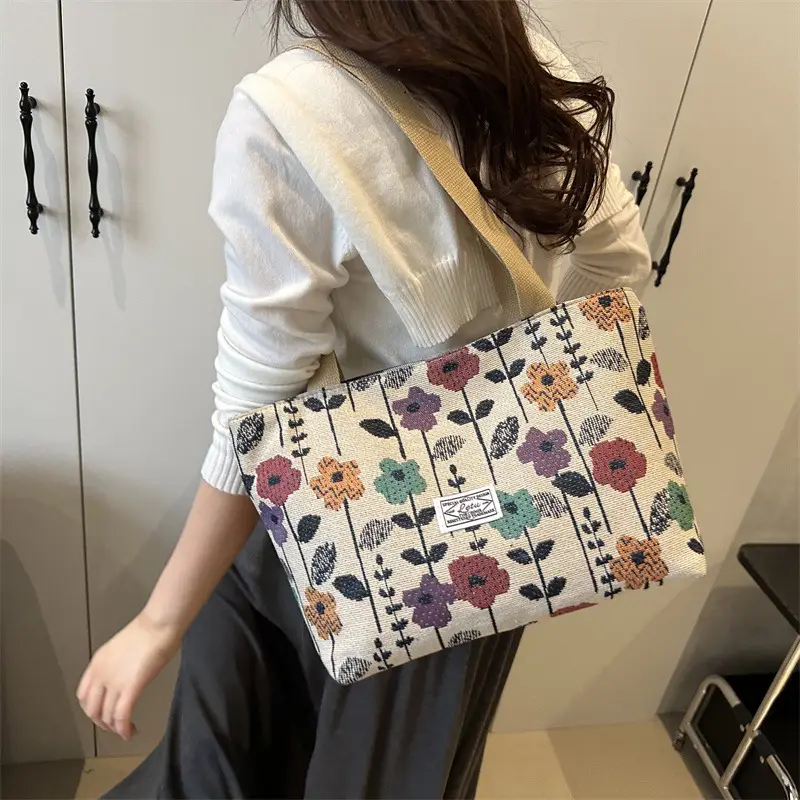 Women Floral Embroidered Commuter Tote Bag 2026 - Image 4