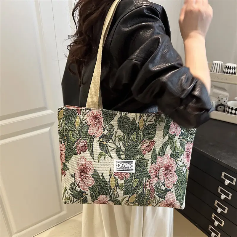 Women Floral Embroidered Commuter Tote Bag 2026 - Image 3