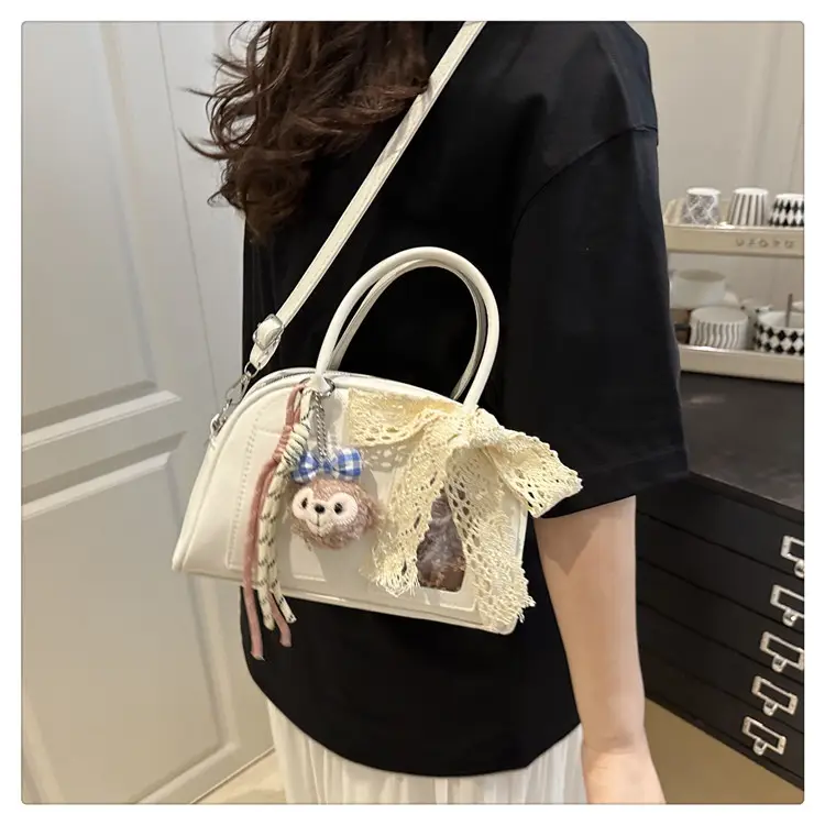Stylish Teddy Bear Pillow Bag Maroon Large Capacity — feature 14