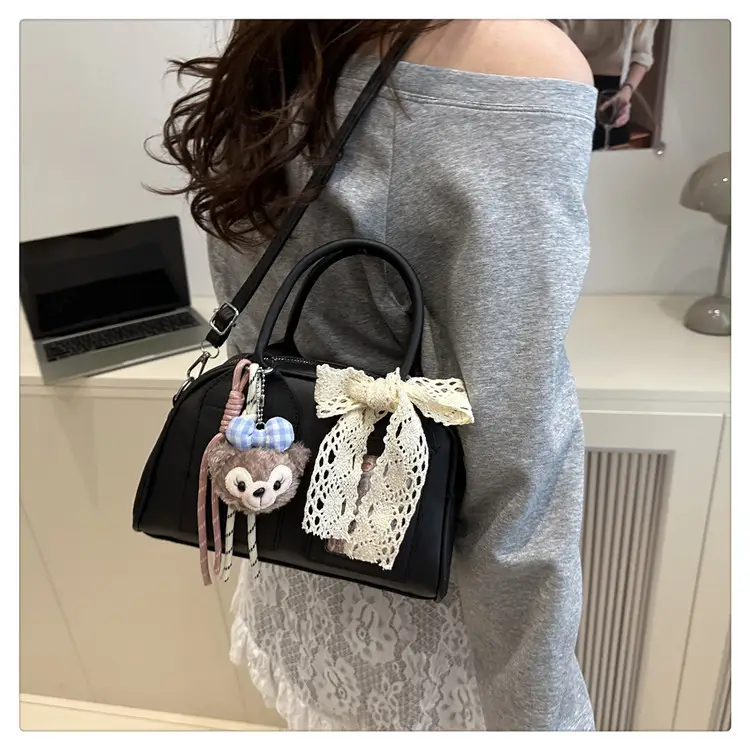Stylish Teddy Bear Pillow Bag Maroon Large Capacity — feature 22