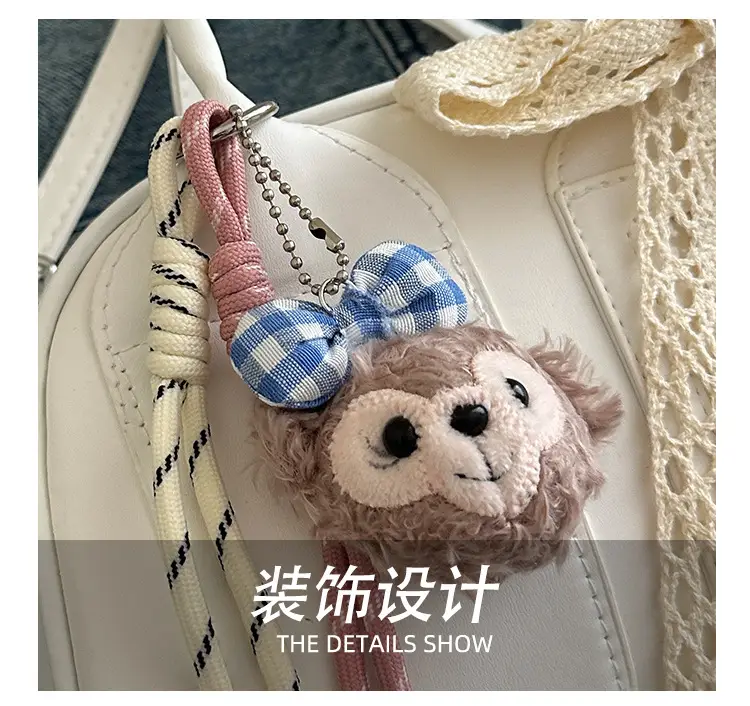 Stylish Teddy Bear Pillow Bag Maroon Large Capacity — feature 6
