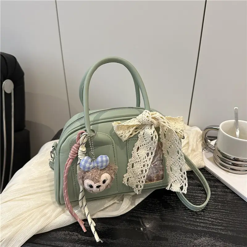 Stylish Teddy Bear Pillow Bag Maroon Large Capacity - Image 5