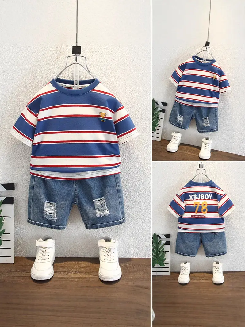 8240 Boys Striped T-Shirt 2026 New Style - Image 4