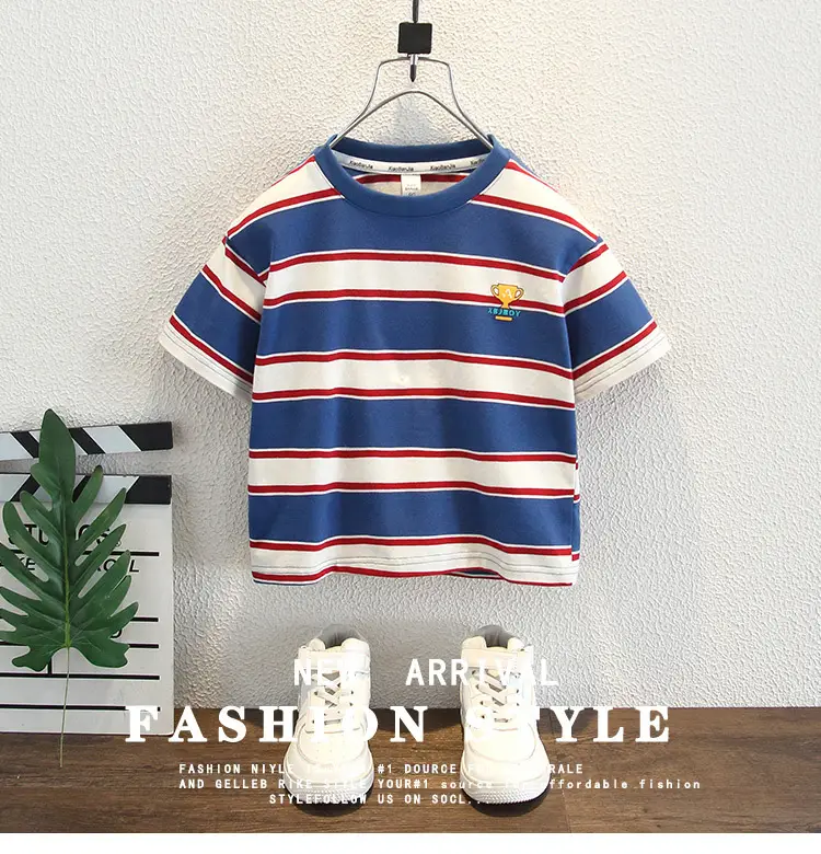 8240 Boys Striped T-Shirt 2026 New Style — feature 1