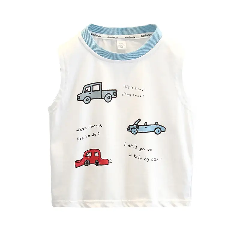 Boys Pure Cotton Summer Sleeveless T-Shirt White