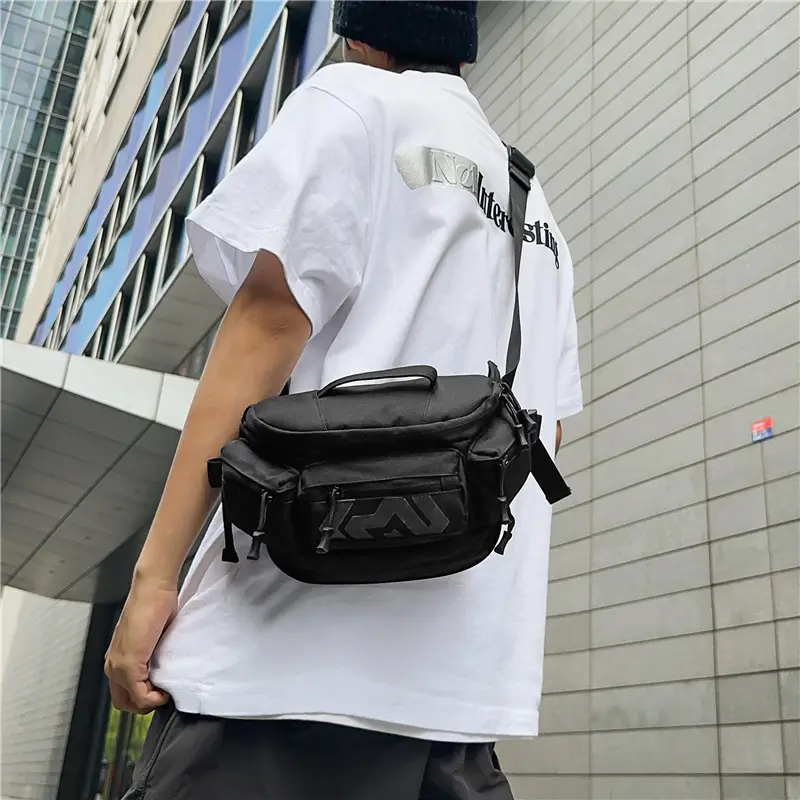 Orange Crossbody Bag for Men Motorcycle Backpack - Image 6