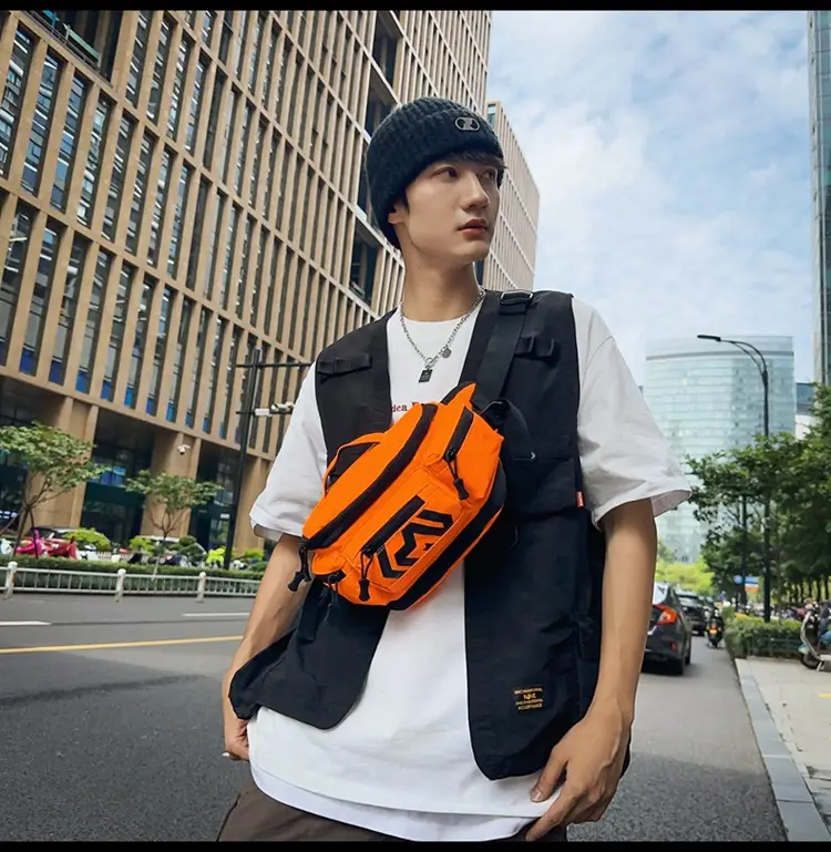 Orange Crossbody Bag for Men Motorcycle Backpack — feature 17