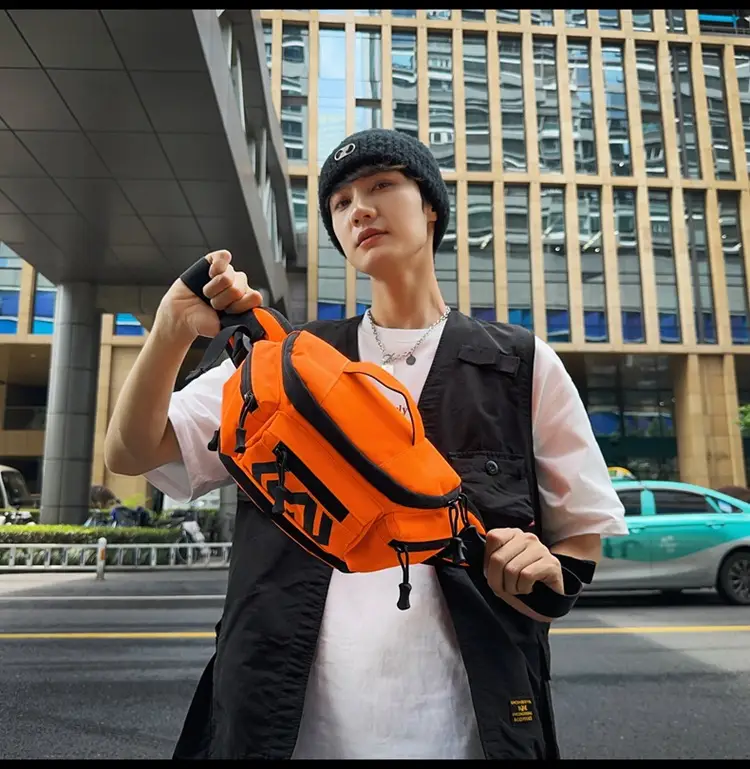 Orange Crossbody Bag for Men Motorcycle Backpack — feature 20