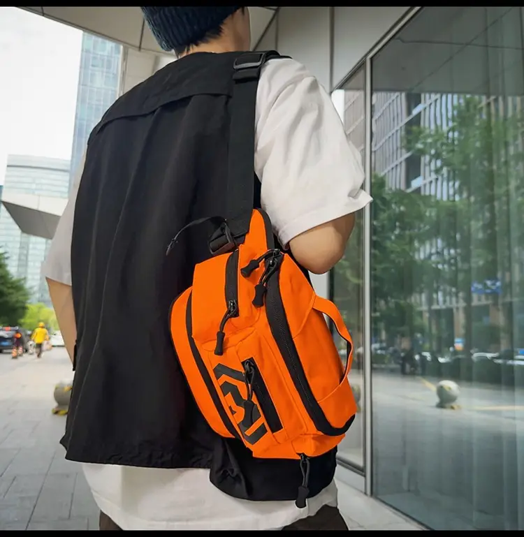 Orange Crossbody Bag for Men Motorcycle Backpack — feature 21