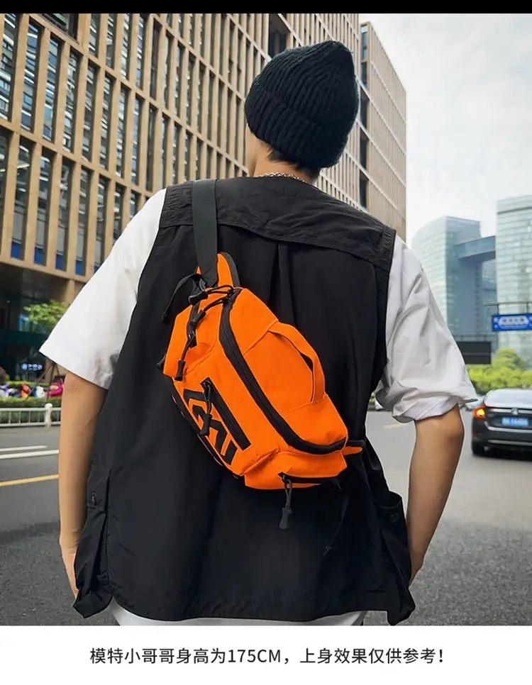 Orange Crossbody Bag for Men Motorcycle Backpack — feature 5