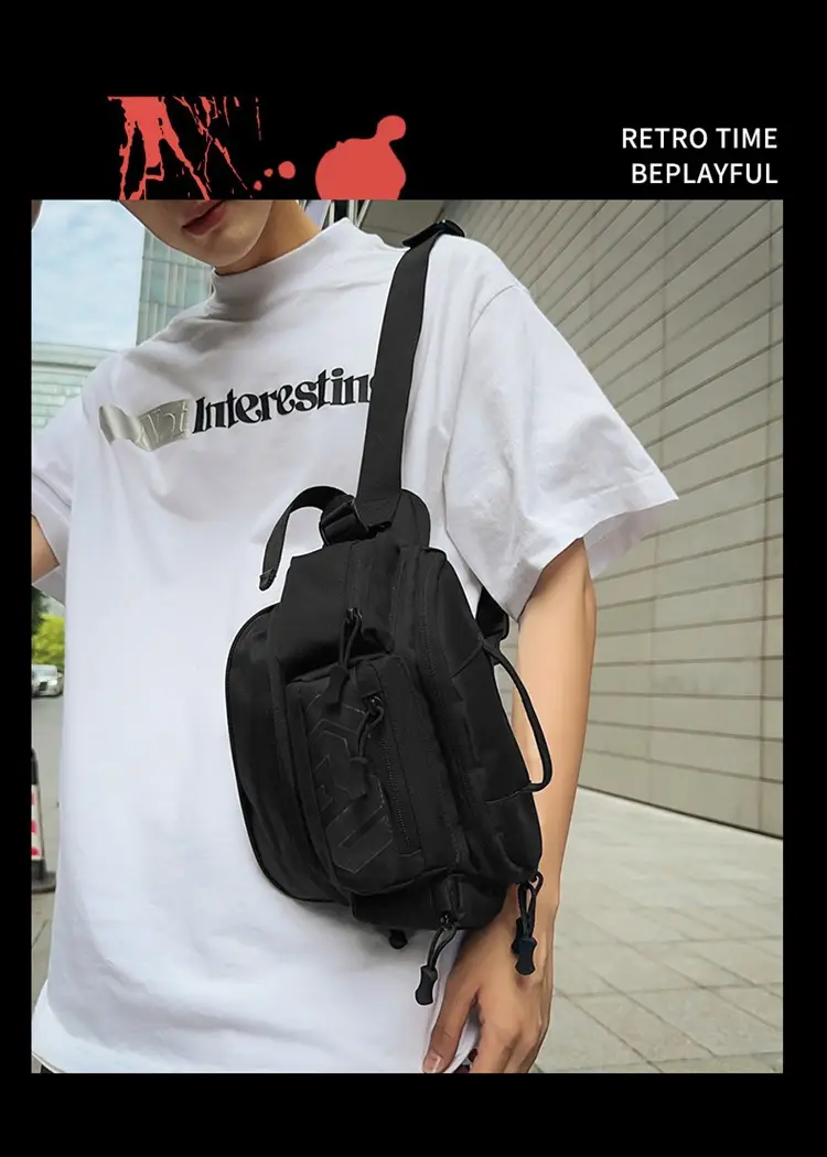 Orange Crossbody Bag for Men Motorcycle Backpack — feature 9