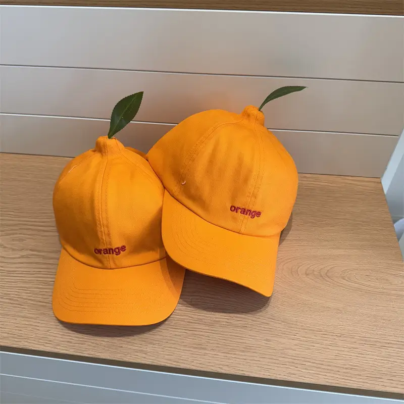 Orange Baseball Cap for Kids with "Orange" Embroidery - Image 3