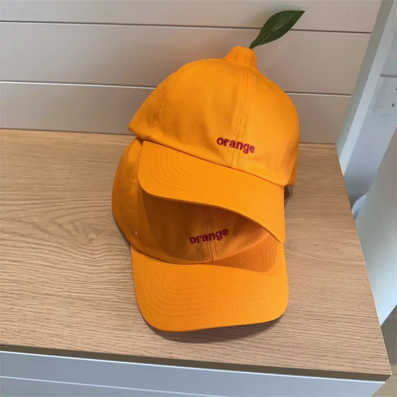Orange Baseball Cap for Kids with "Orange" Embroidery - Image 4