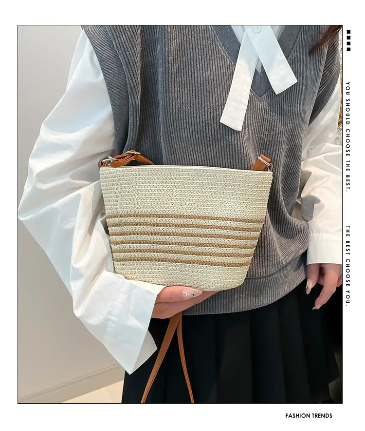 2025 Spring Straw Bag French Niche Woven Bag — feature 1