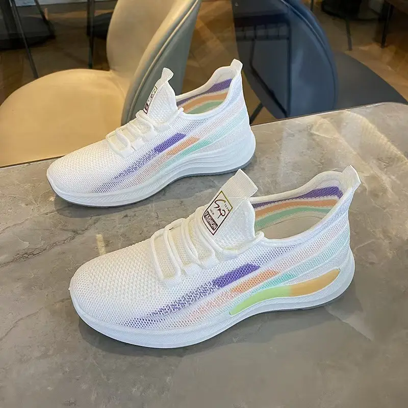 2025 New Summer Low-Cut Women's Fly-Knit Mesh Casual Breathable Lightweight Sports Women's Shoes Foreign Trade Popular Women's Shoes - Image 11