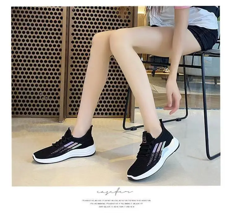 2025 New Summer Low-Cut Women's Fly-Knit Mesh Casual Breathable Lightweight Sports Women's Shoes Foreign Trade Popular Women's Shoes — feature 10