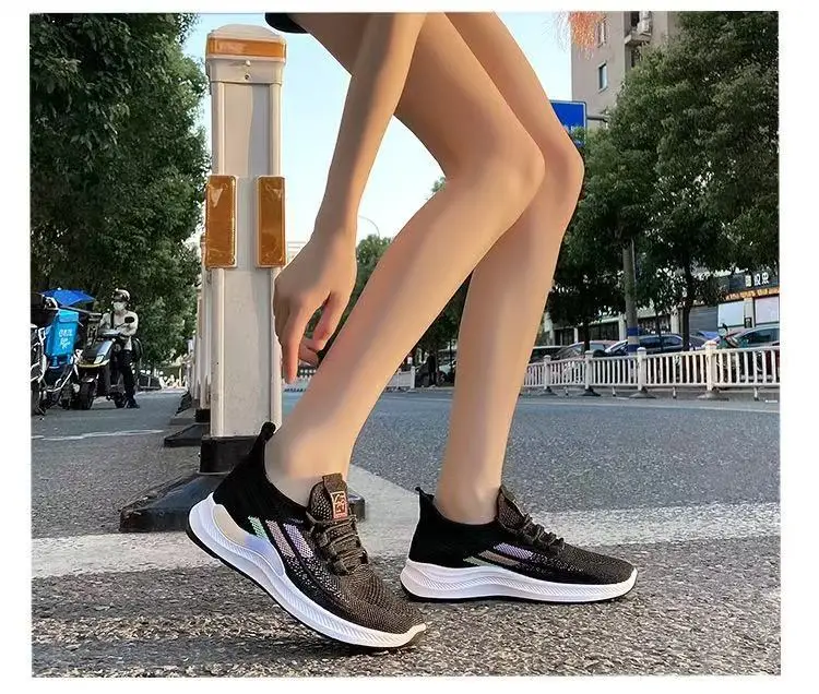 2025 New Summer Low-Cut Women's Fly-Knit Mesh Casual Breathable Lightweight Sports Women's Shoes Foreign Trade Popular Women's Shoes — feature 4