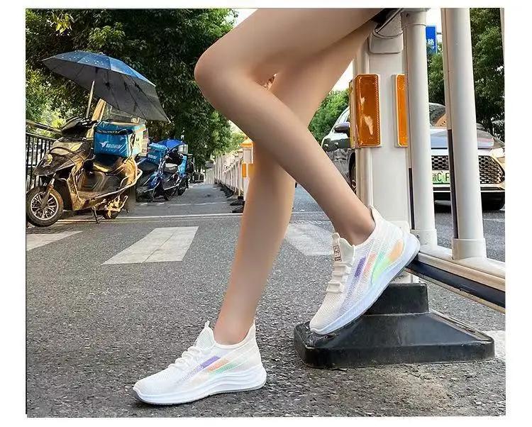 2025 New Summer Low-Cut Women's Fly-Knit Mesh Casual Breathable Lightweight Sports Women's Shoes Foreign Trade Popular Women's Shoes — feature 6