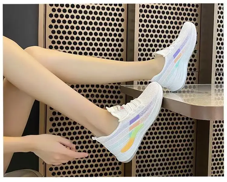 2025 New Summer Low-Cut Women's Fly-Knit Mesh Casual Breathable Lightweight Sports Women's Shoes Foreign Trade Popular Women's Shoes — feature 7